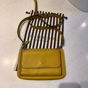 Henri Bendel Mustard Leather Crossbody Bag